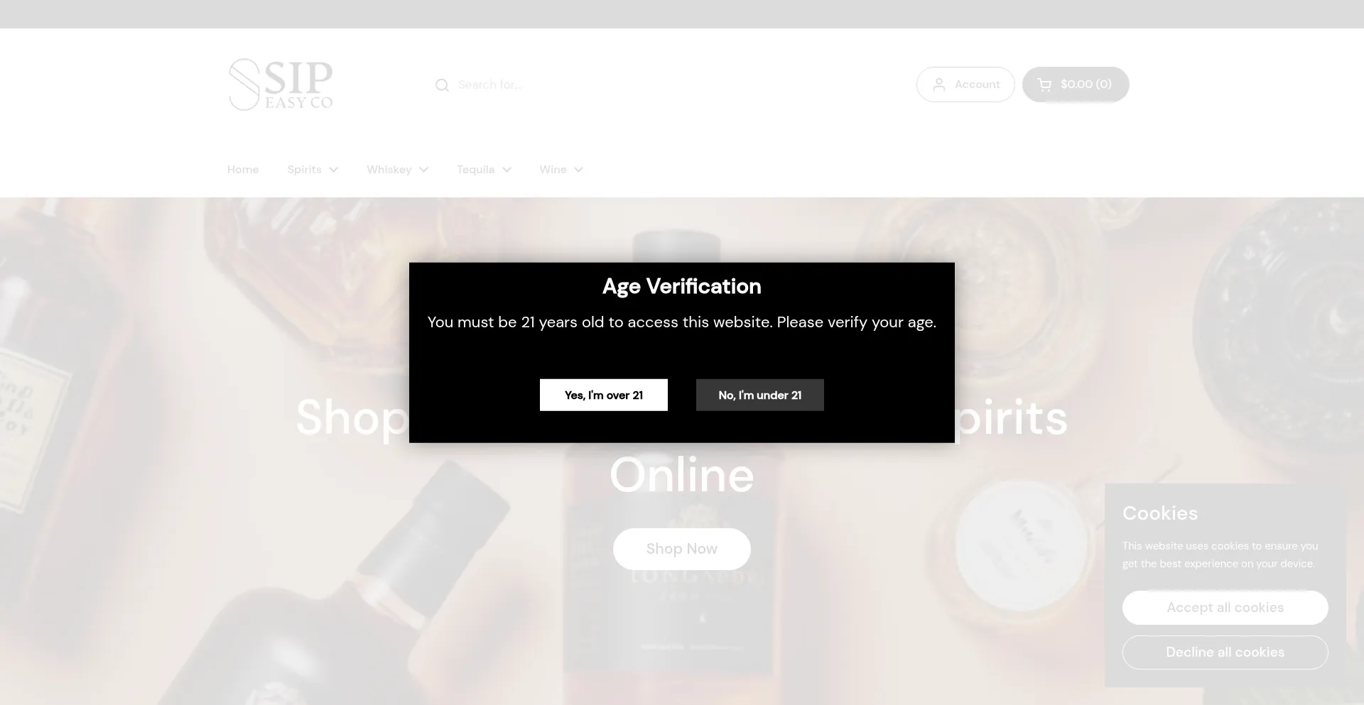 Website screenshot of Sipeasy.co