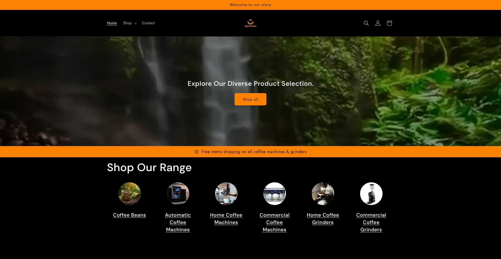 Website screenshot of Sipnsmile.com.au
