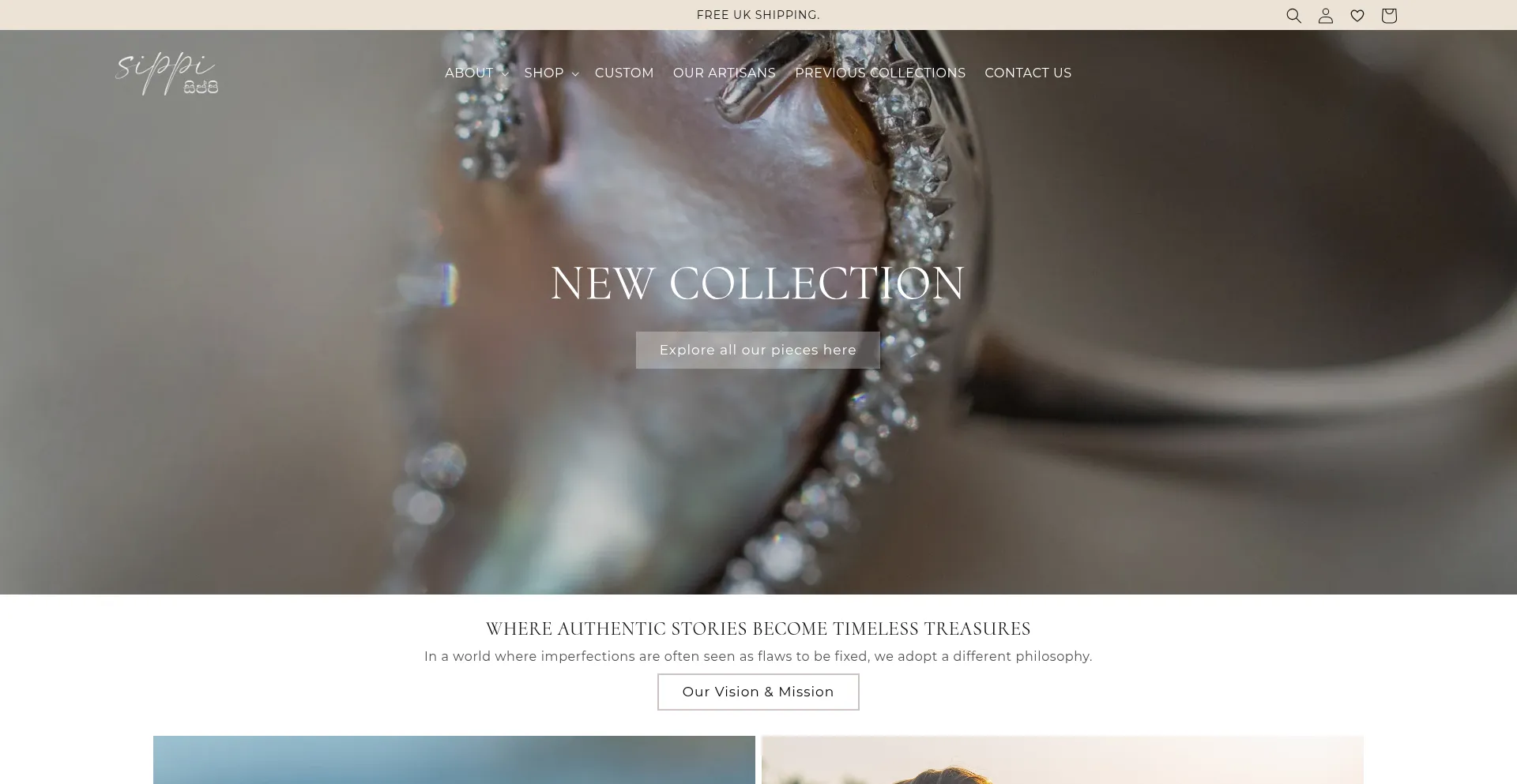 Website screenshot of Sippijewellery.co.uk