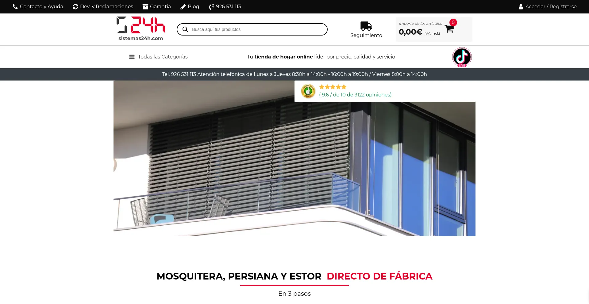 Website screenshot of Sistemas24h.com