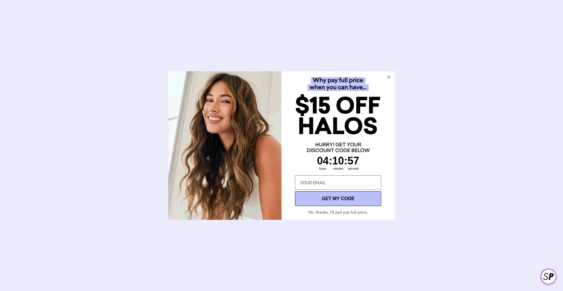 Website screenshot of Sittingprettyhalohair.com