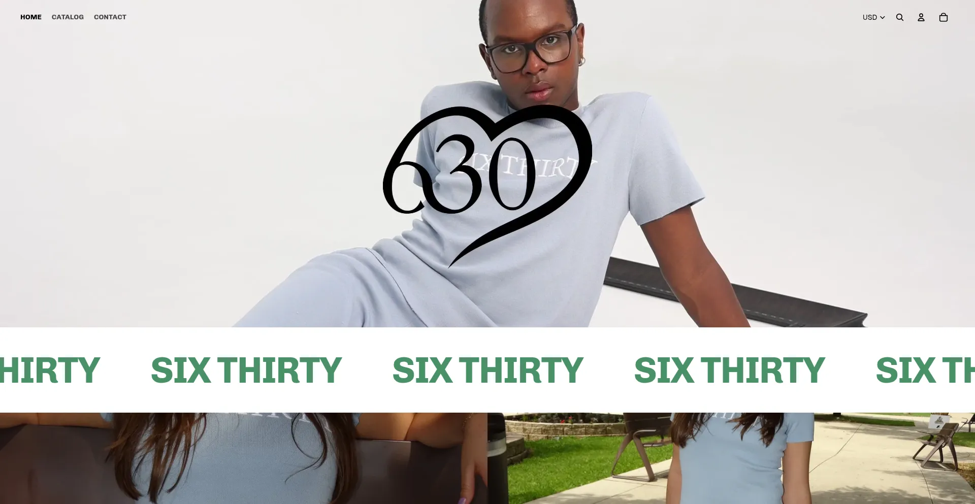 Website screenshot of Sixthirtywear.com