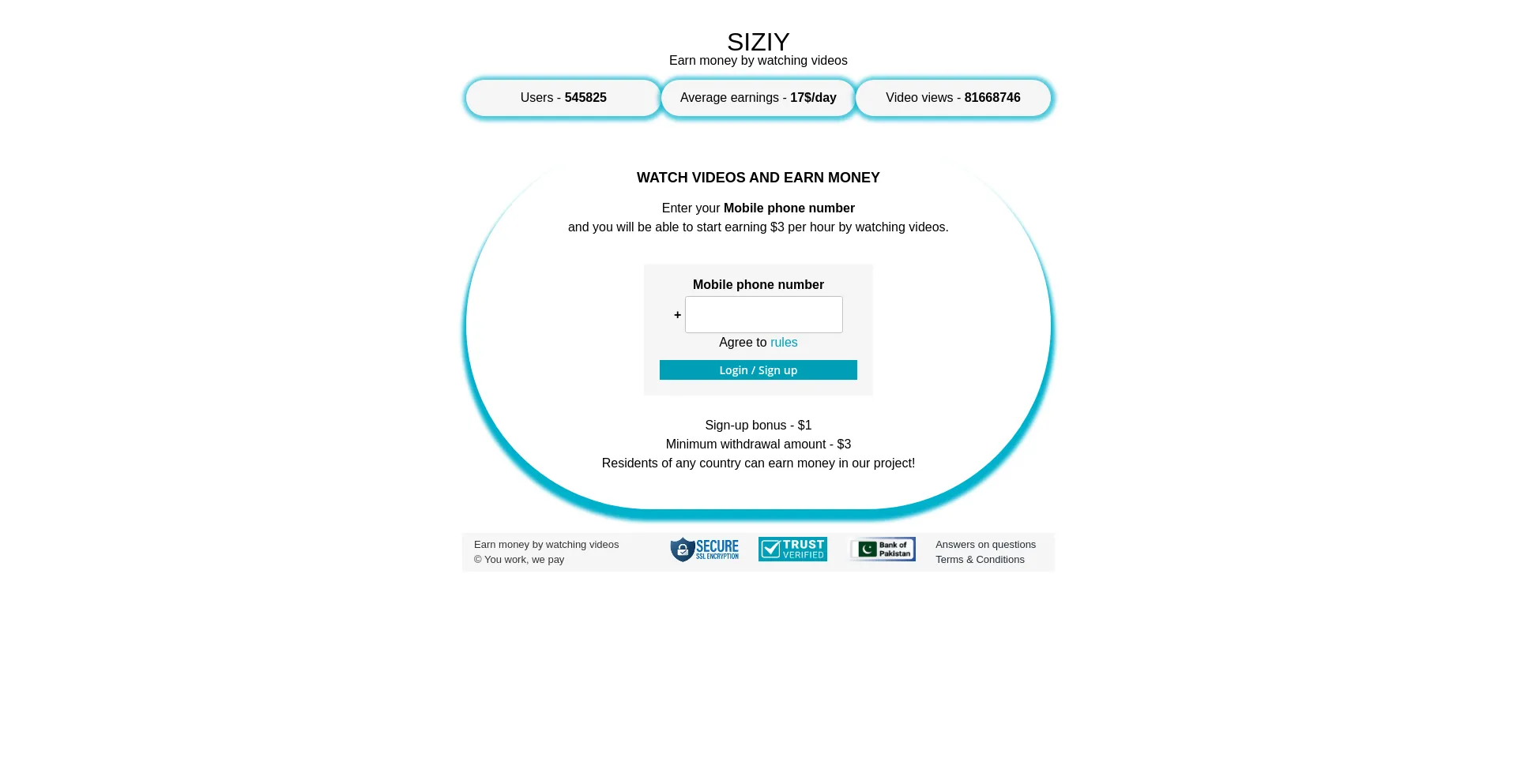 Website screenshot of Siziy.pw