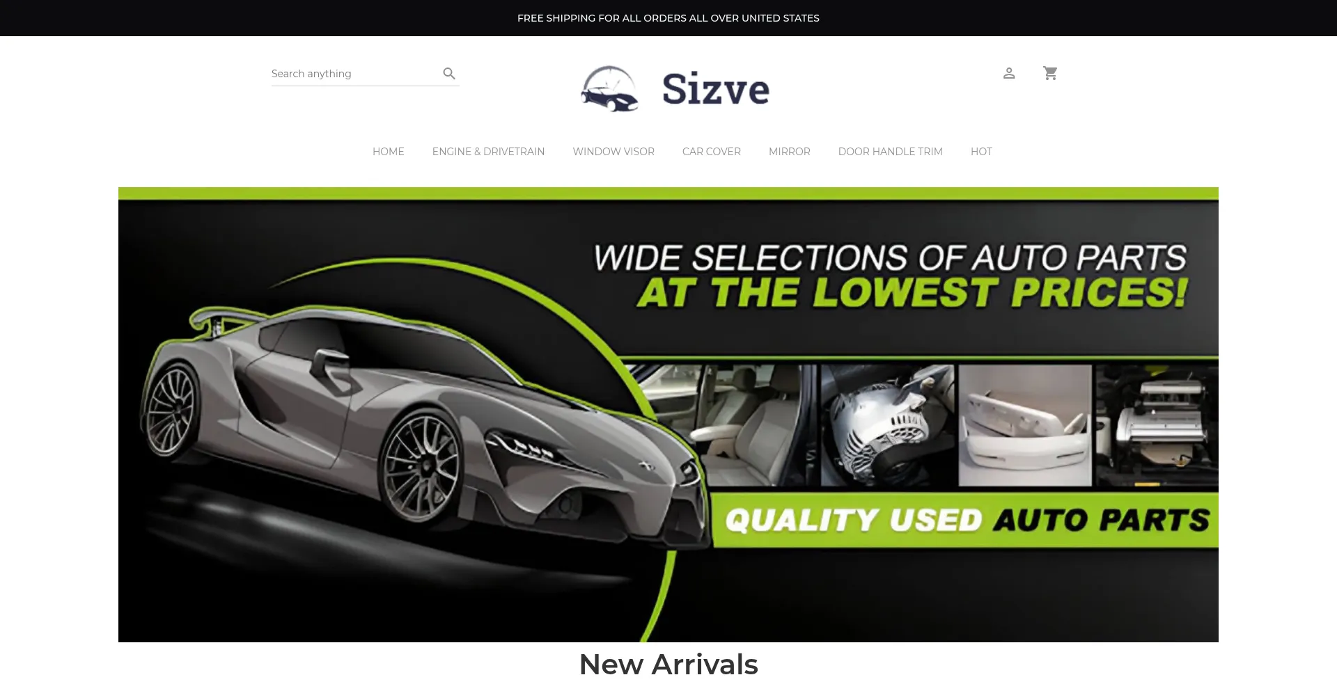 Website screenshot of Sizve.com