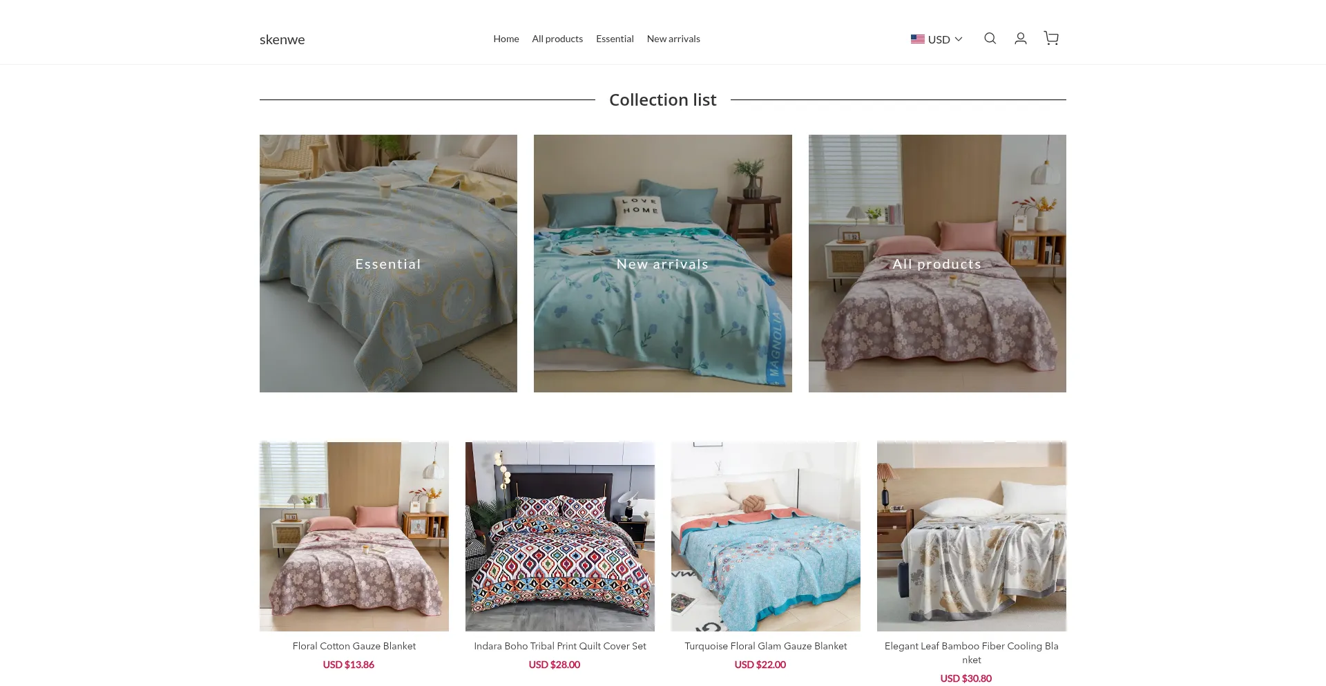 Website screenshot of Skenwe.com