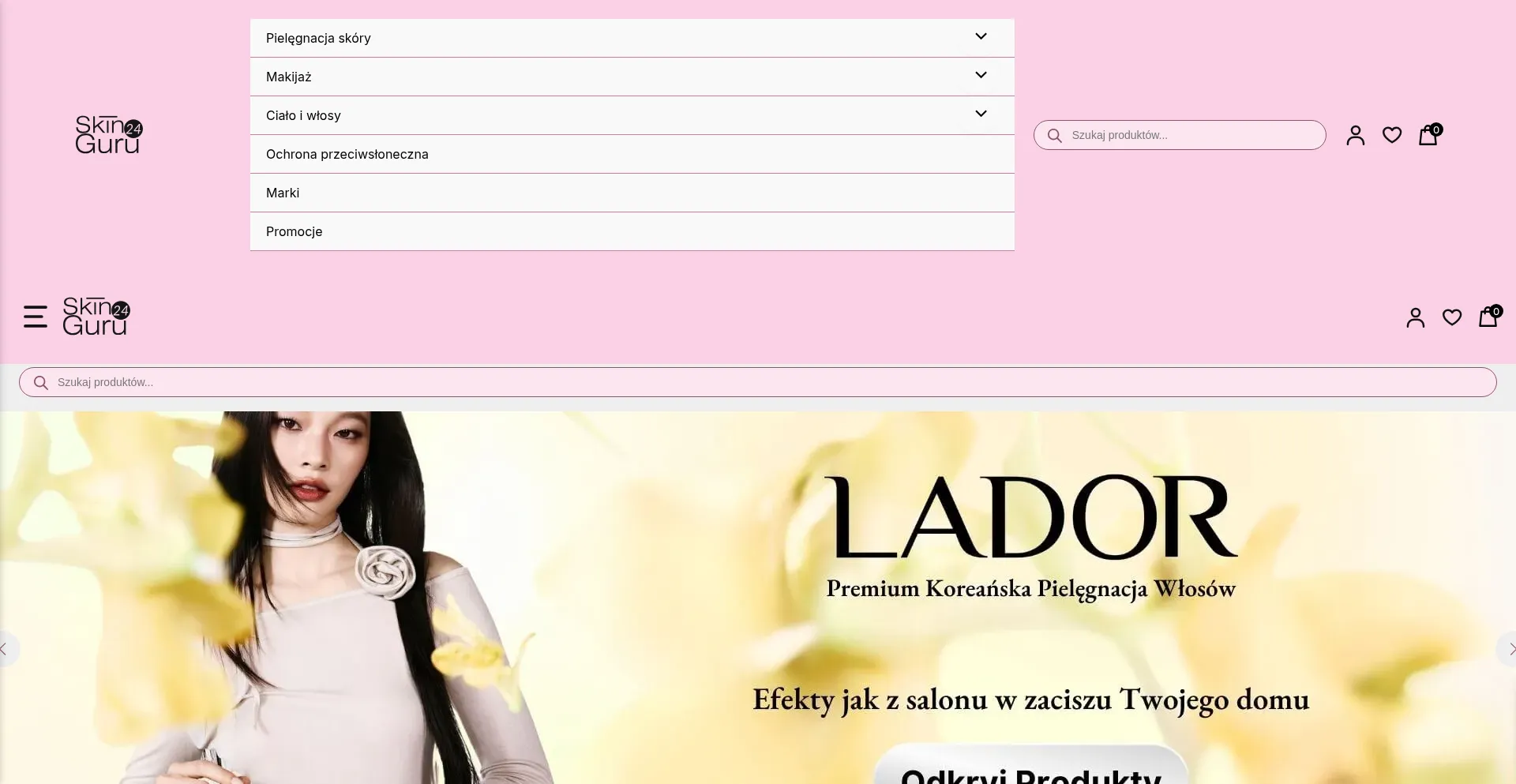 Website screenshot of Skinguru24.pl
