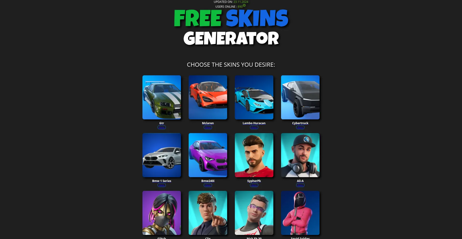 Skinsden.com Screenshot