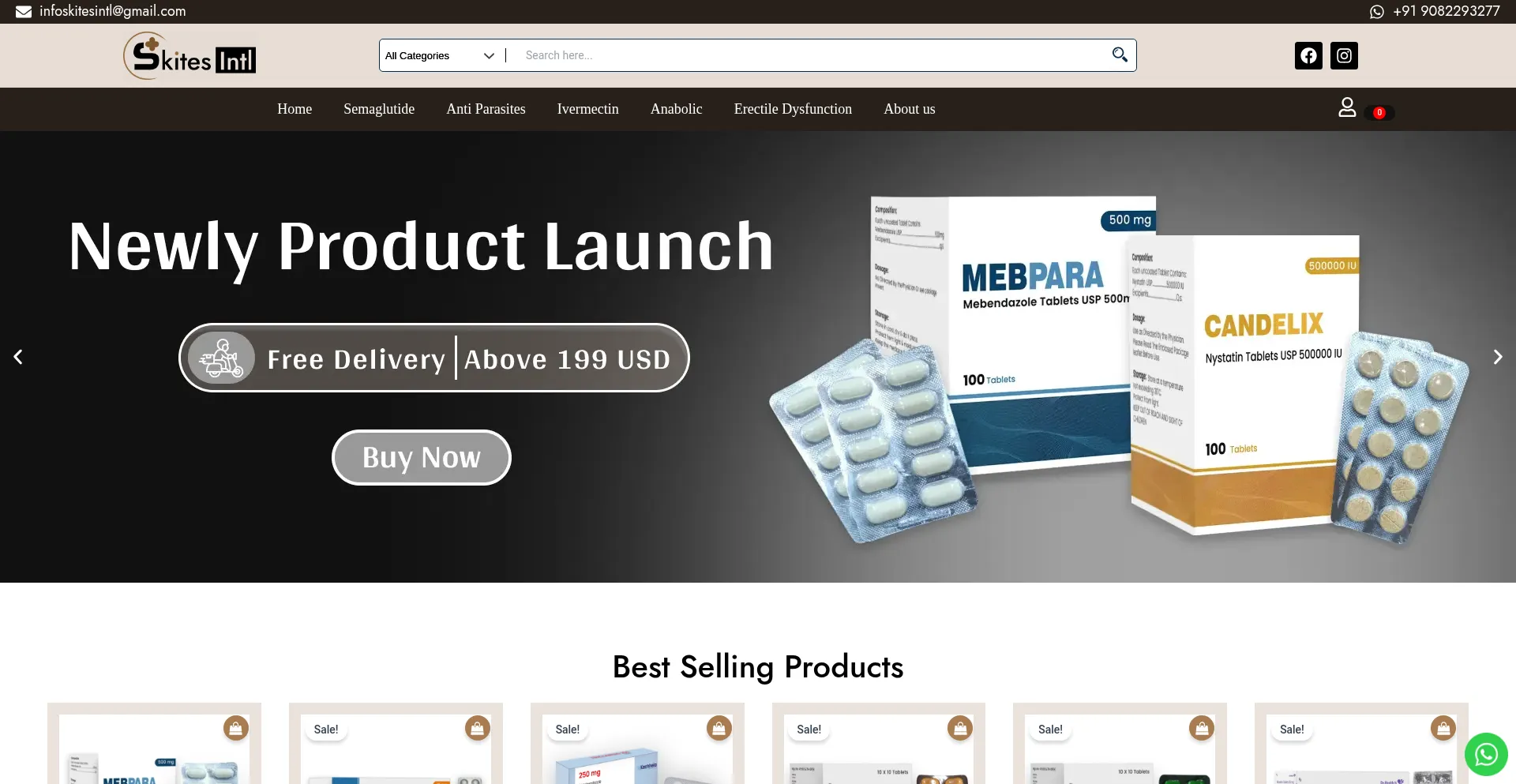 Website screenshot of Skitesintl.com