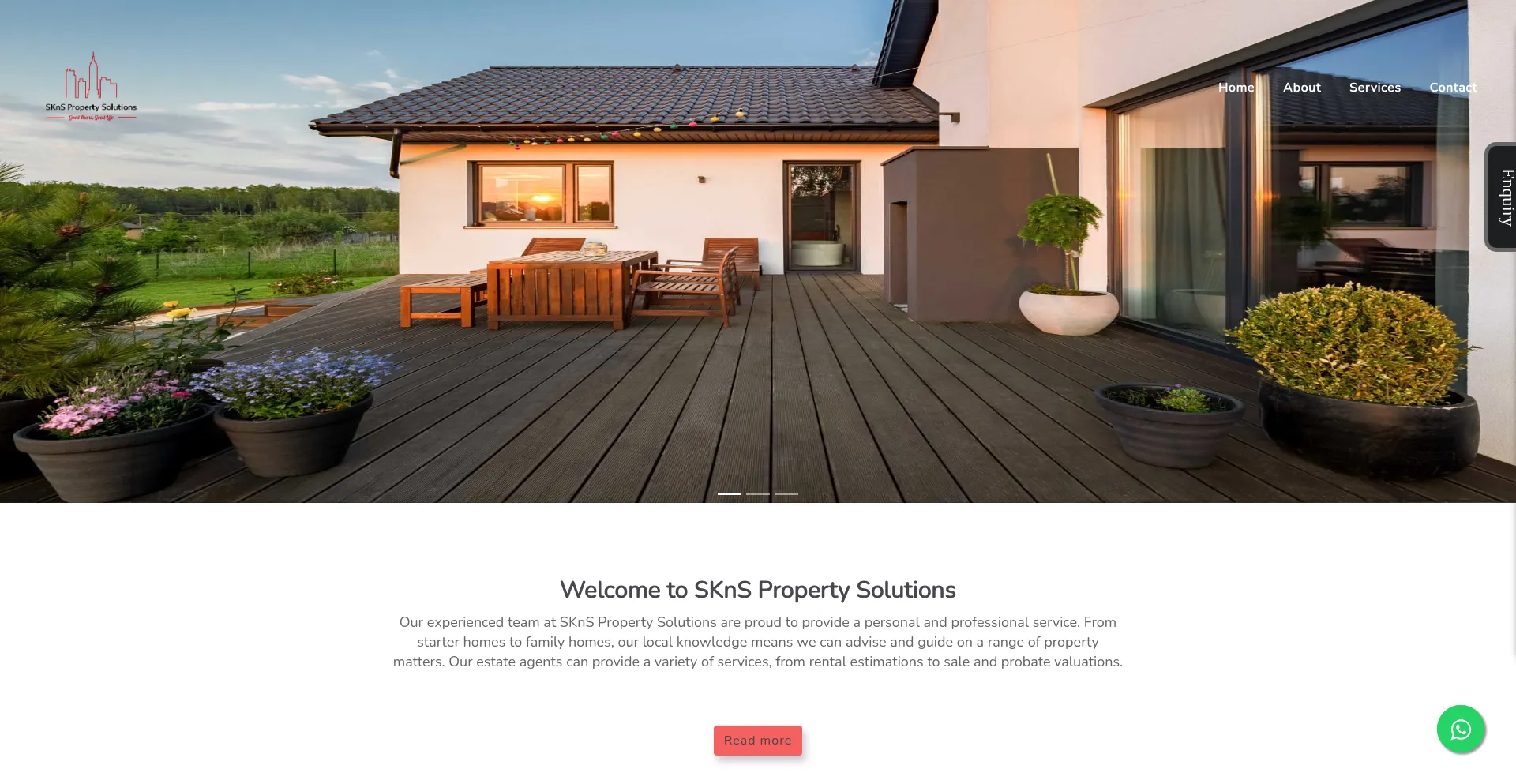 Website screenshot of Skns.in