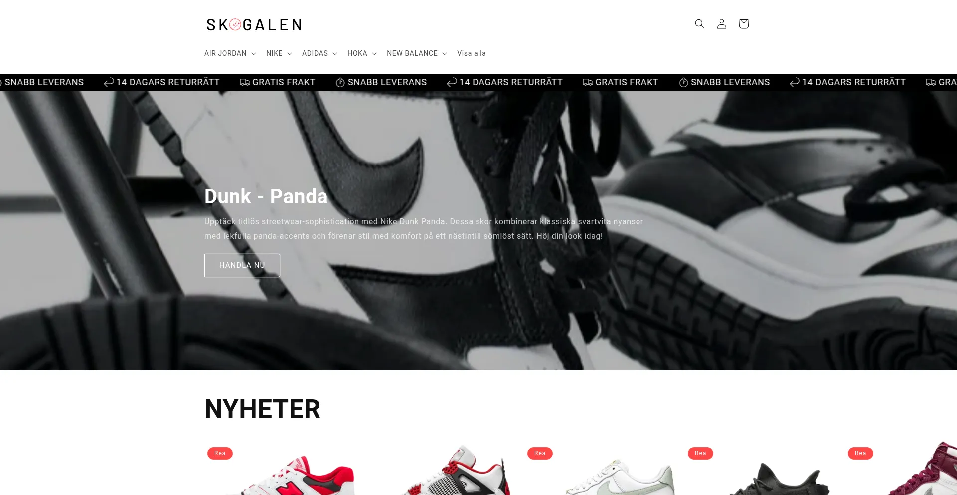 Website screenshot of Skogalen.se