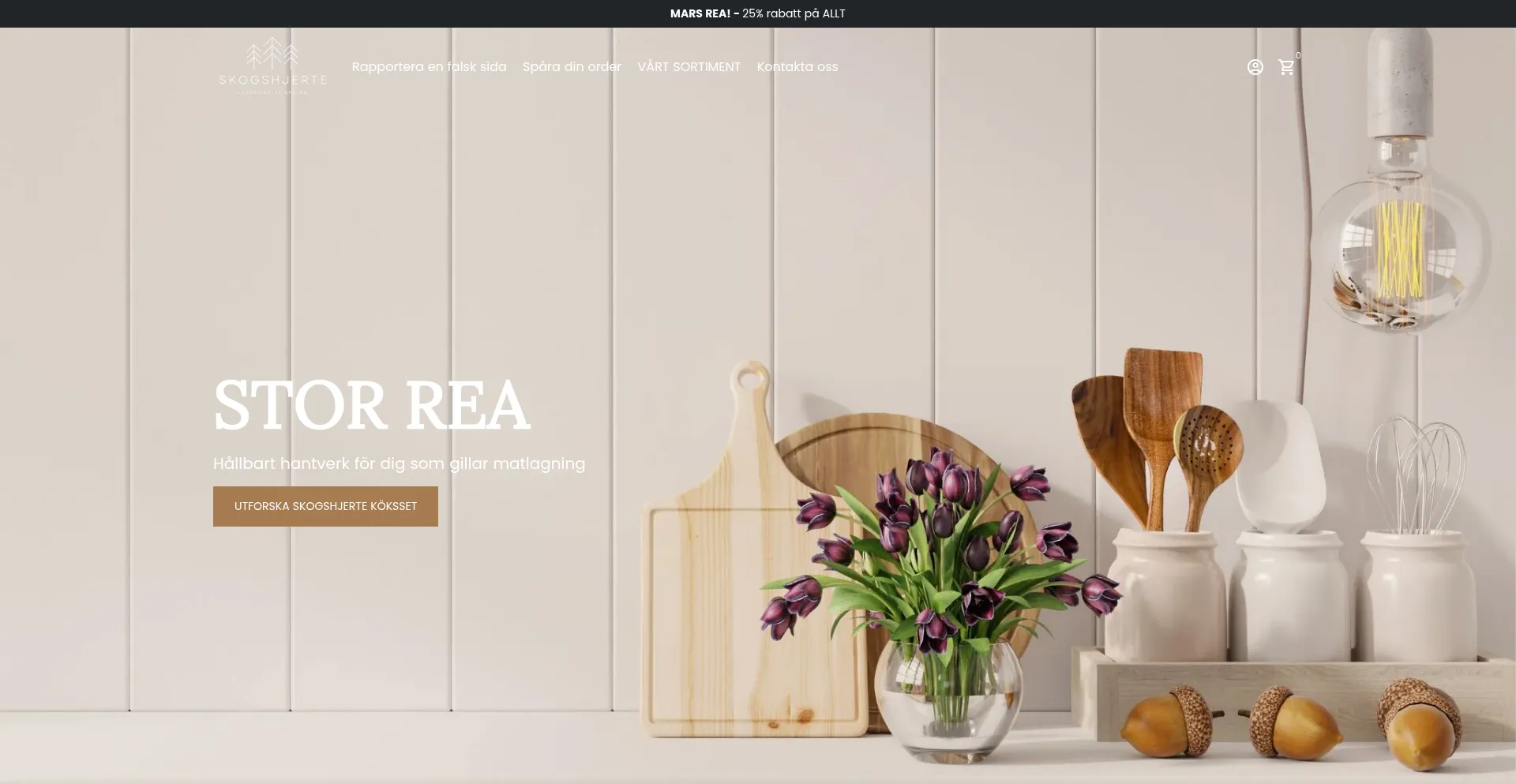 Website screenshot of Skogshjerte.se