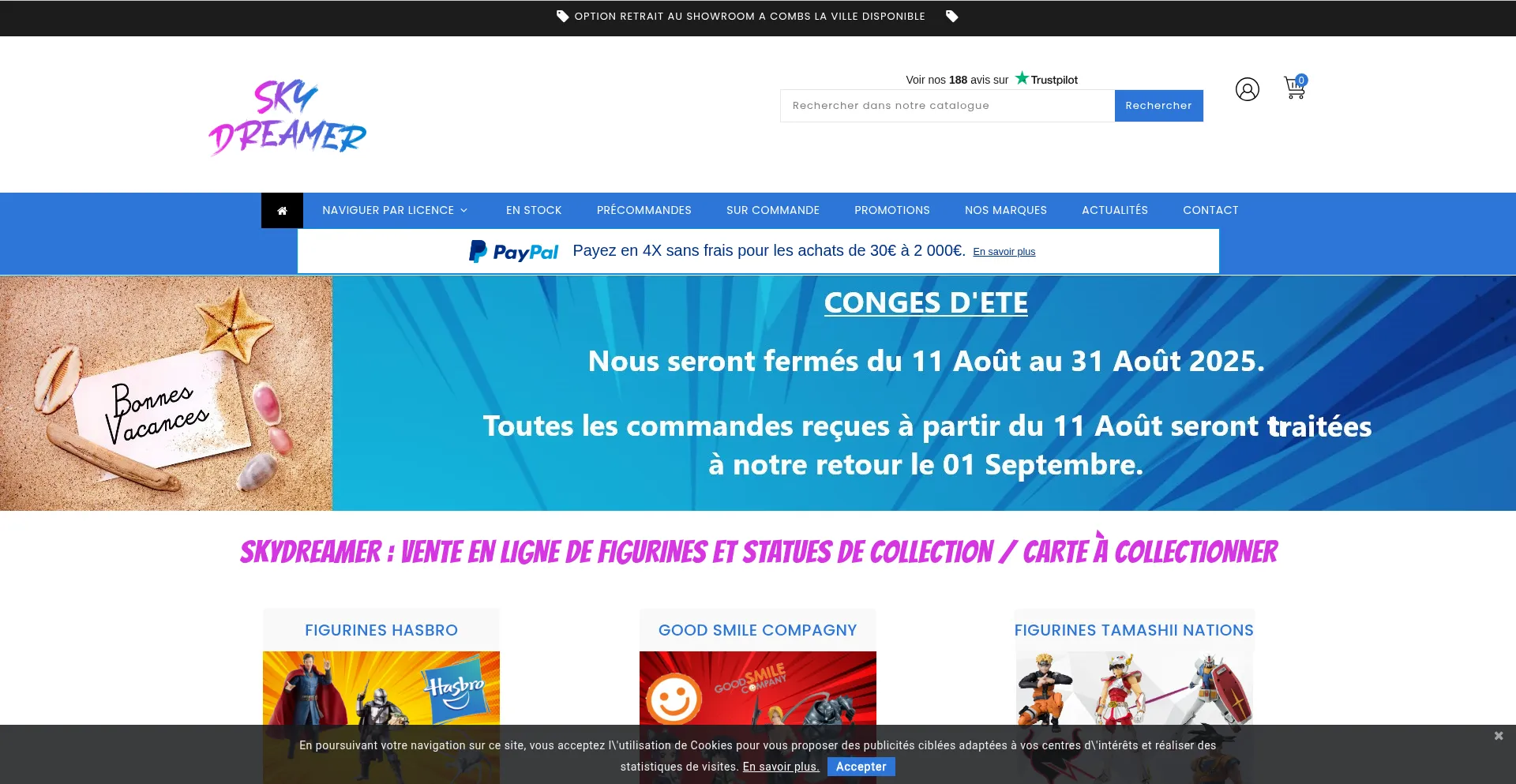 Website screenshot of Skydreamer.fr