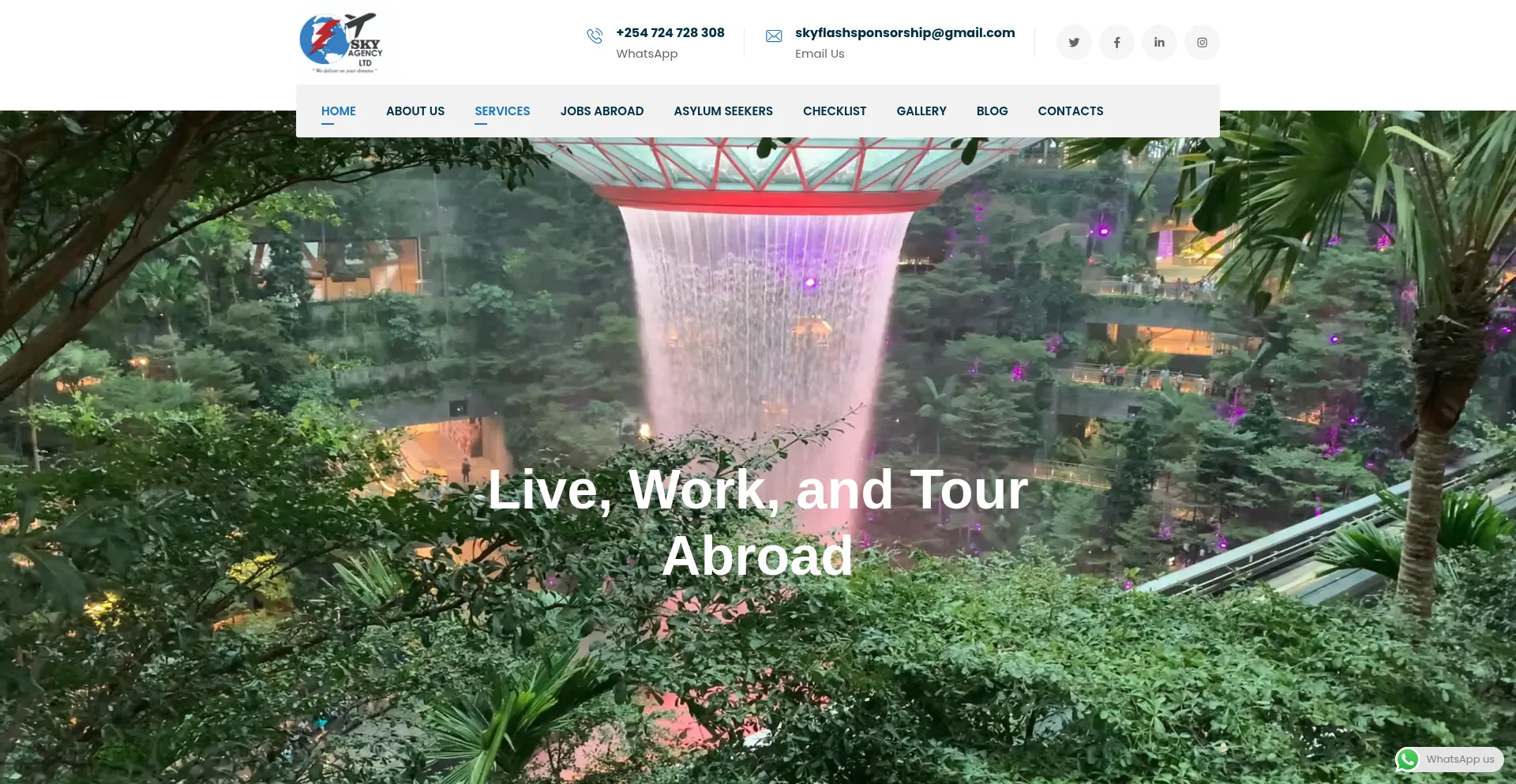 Website screenshot of Skyflashventures.com