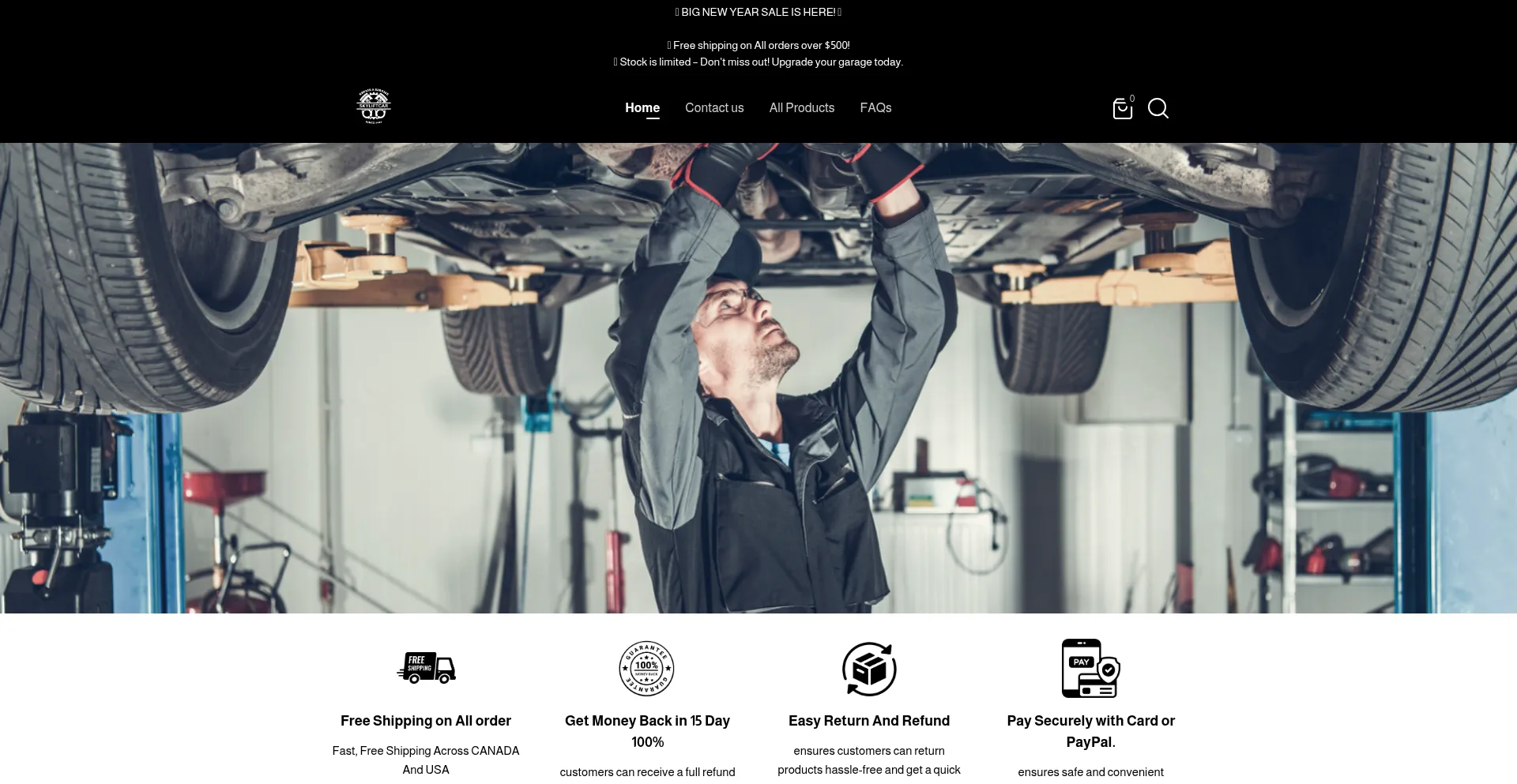 Website screenshot of Skyliftcar.com