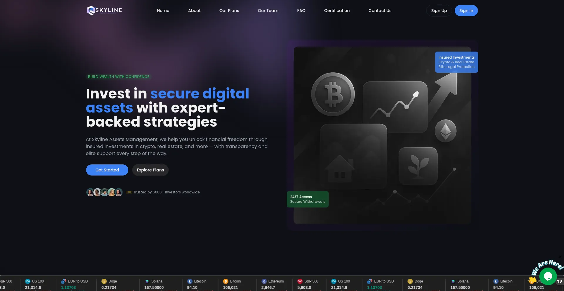 Website screenshot of Skyline-investment.vercel.app