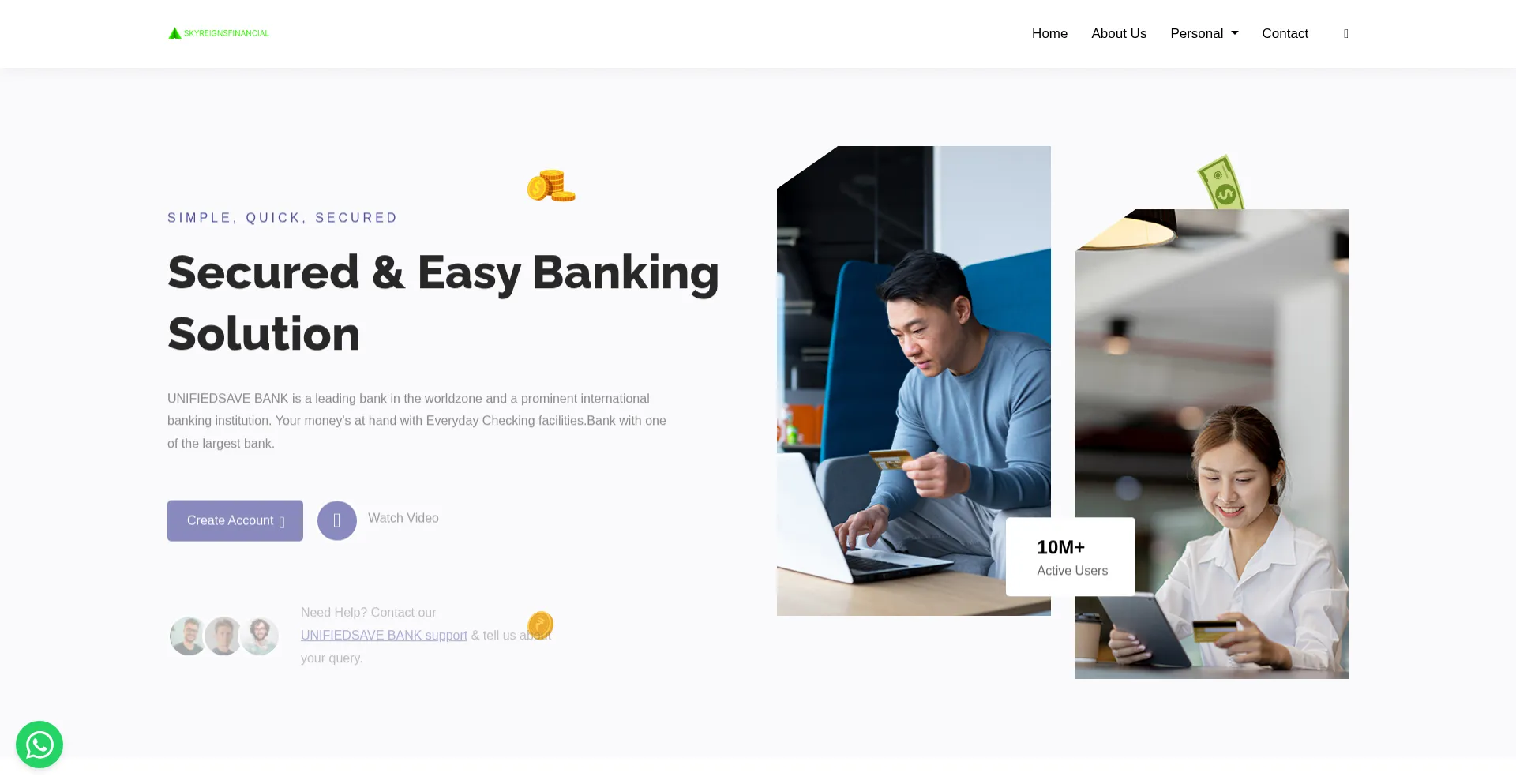 Website screenshot of Skyreignsfinancial.com