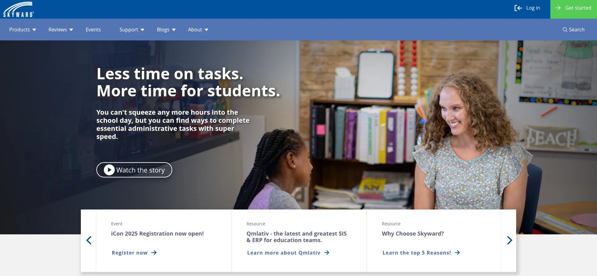 Website screenshot of Skyward.com