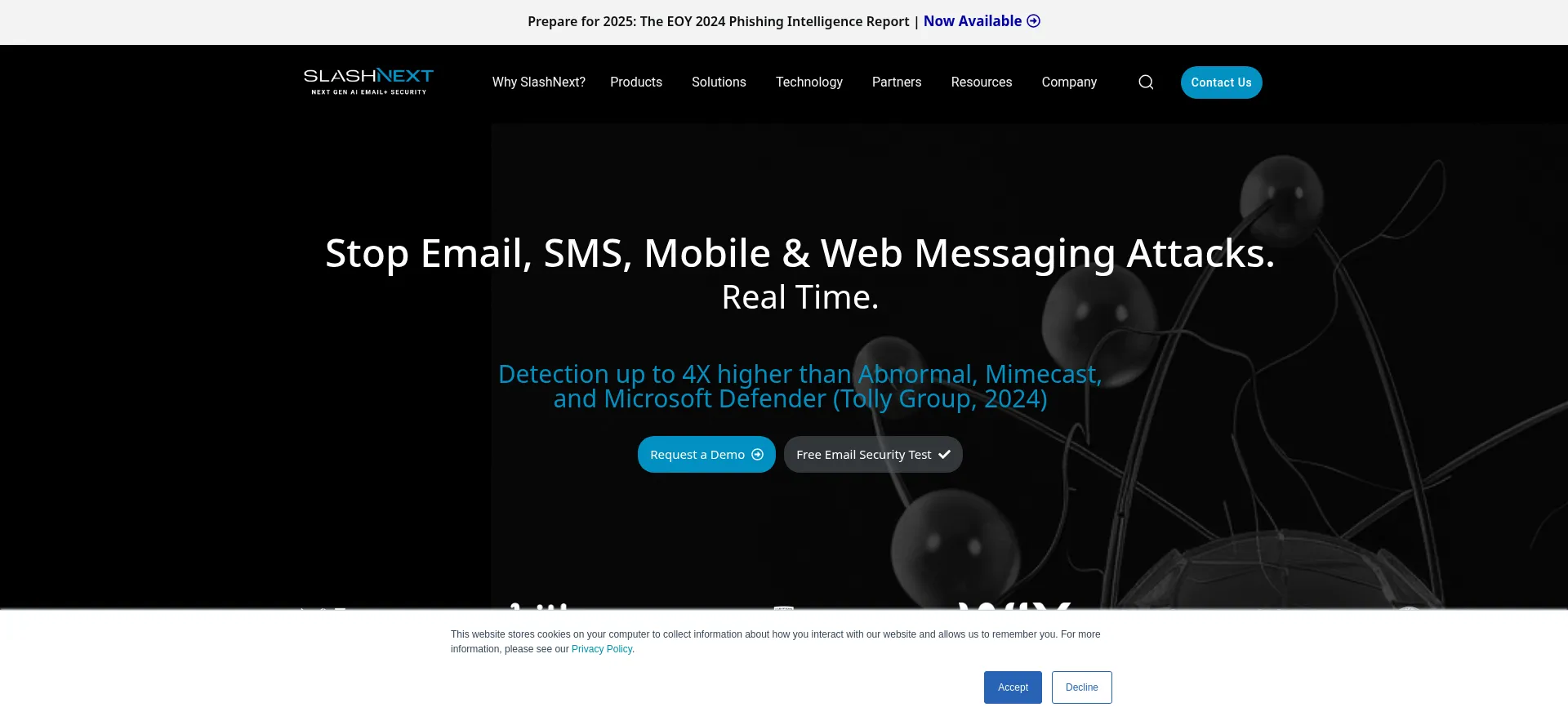 Website screenshot of Slashnext.com
