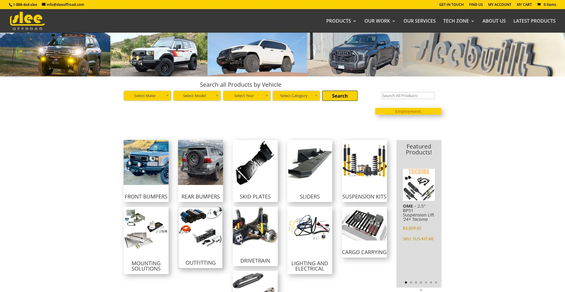 Website screenshot of Sleeoffroad.com