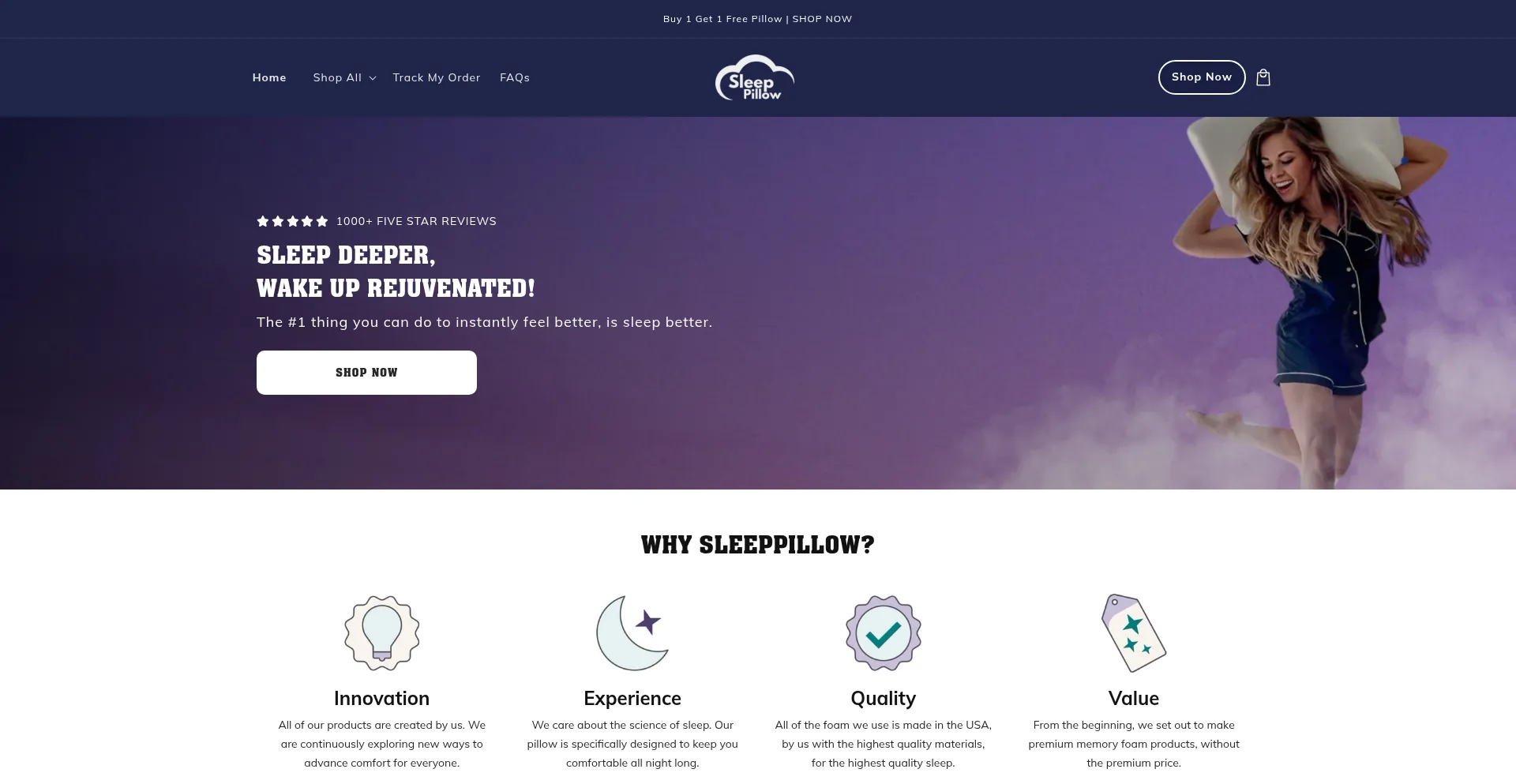Sleeppillow.co Screenshot