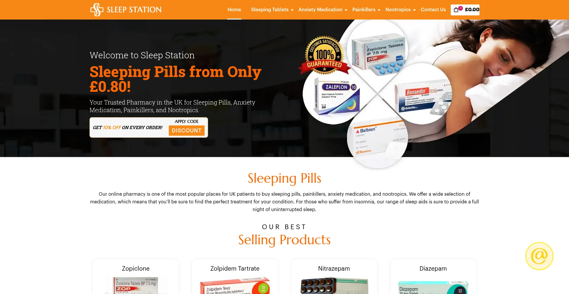 Website screenshot of Sleepstationuk.com