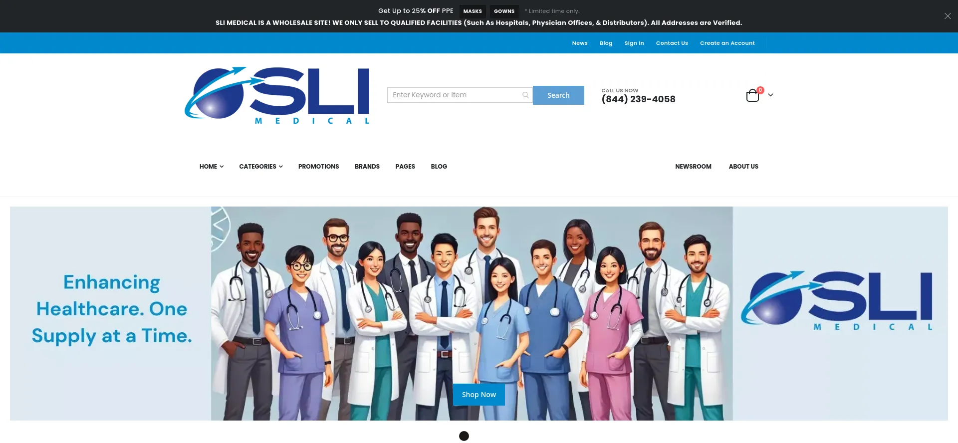 Website screenshot of Slimedical.com