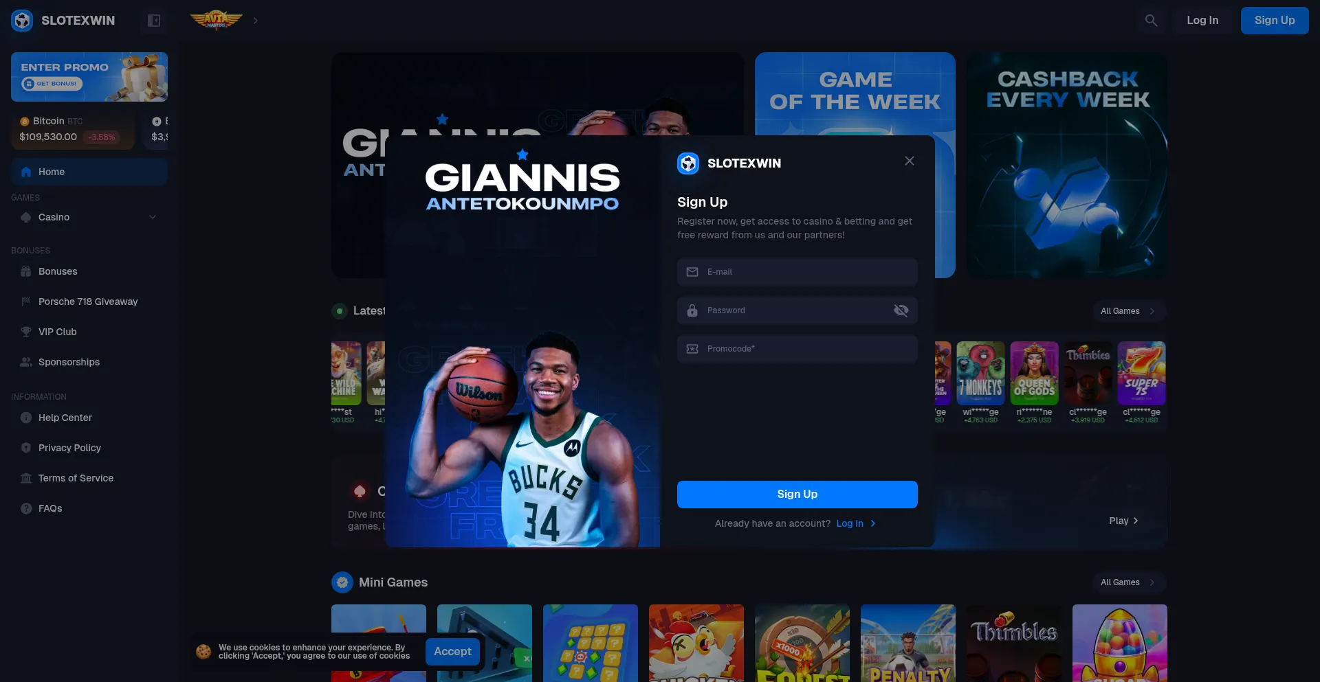 Slotexwin.com Screenshot