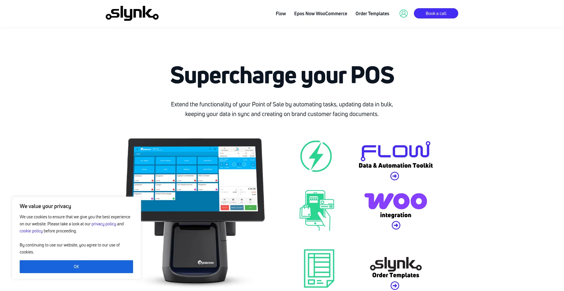 Website screenshot of Slynk.io
