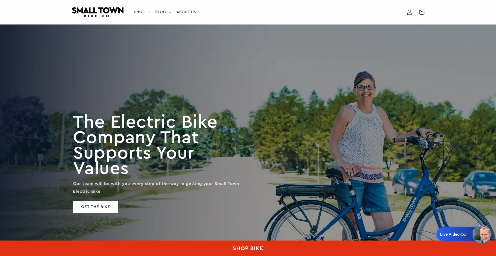Website screenshot of Smalltownbikeco.com