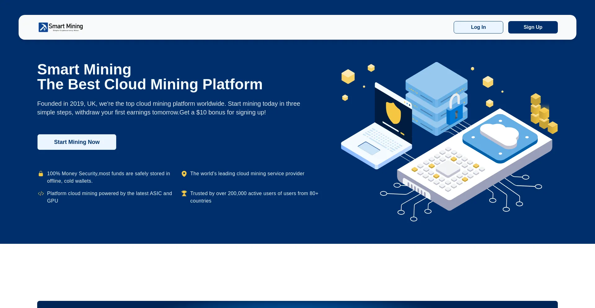 Website screenshot of Smart-mining.lol