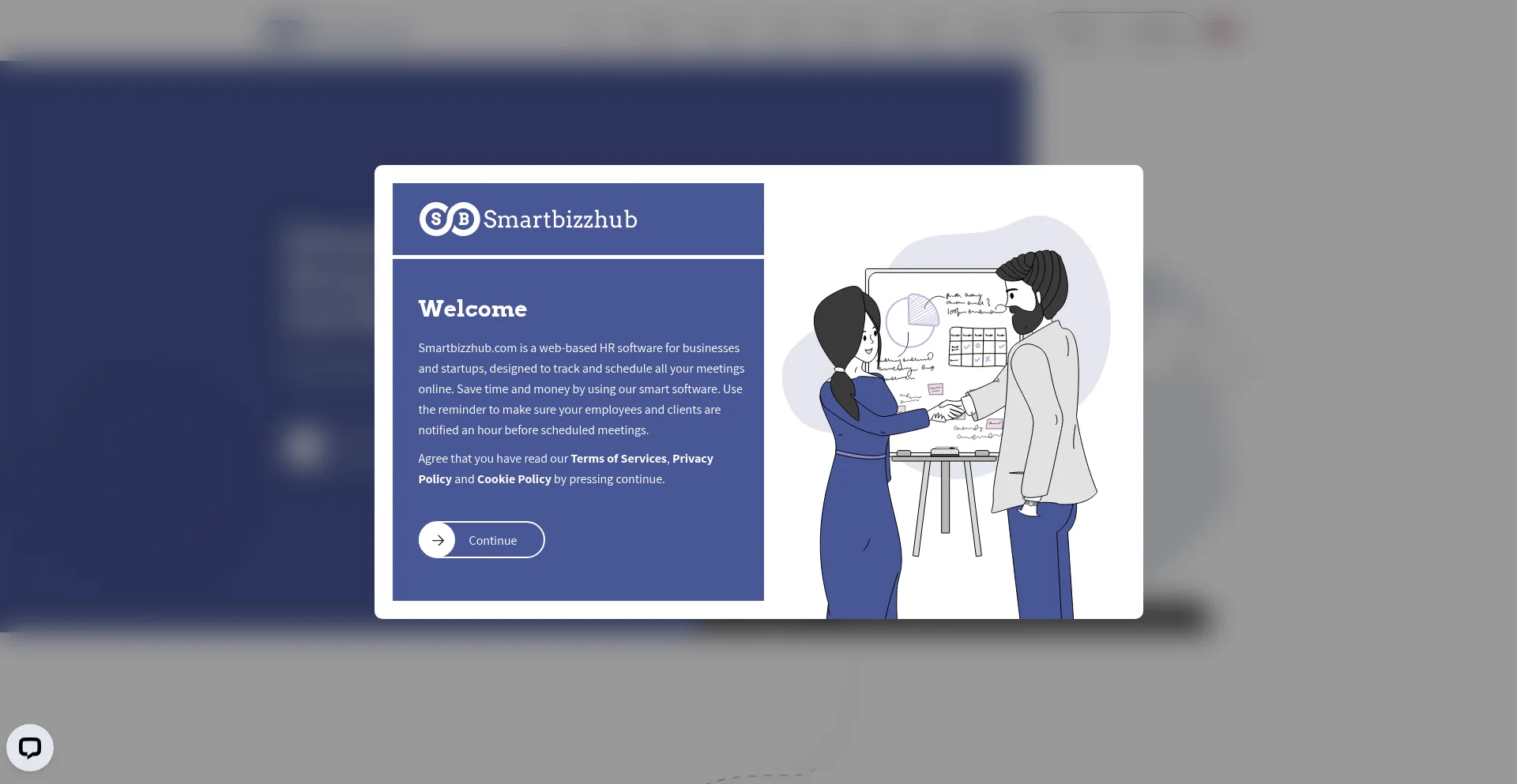 Website screenshot of Smartbizzhub.com