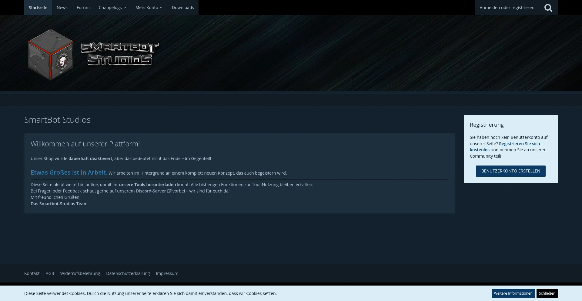 Website screenshot of Smartbot-studios.de