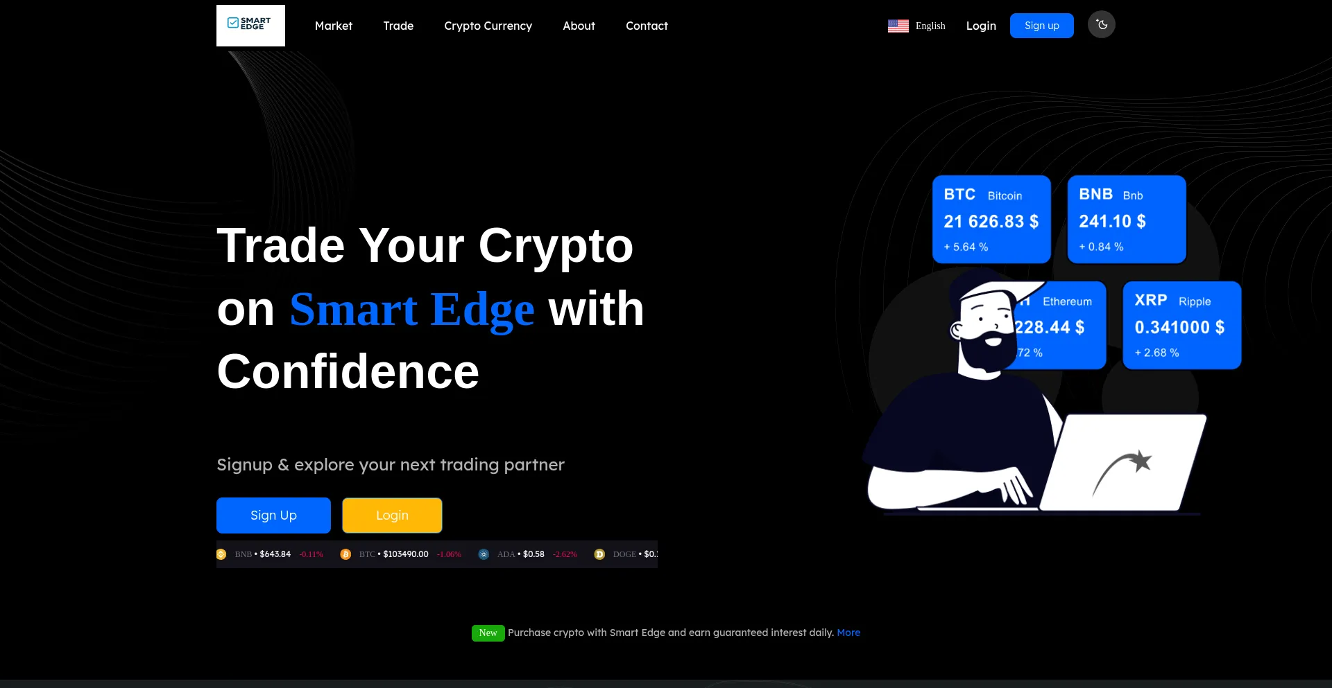 Website screenshot of Smartedge.live