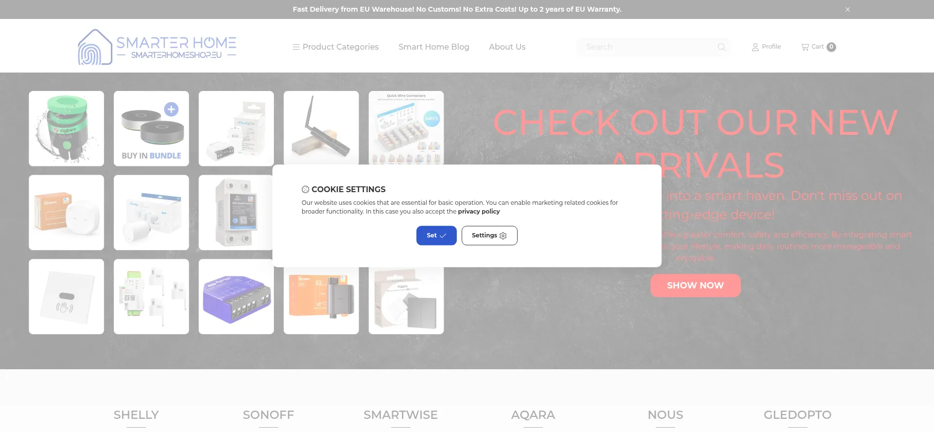 Smarterhomeshop.eu Screenshot