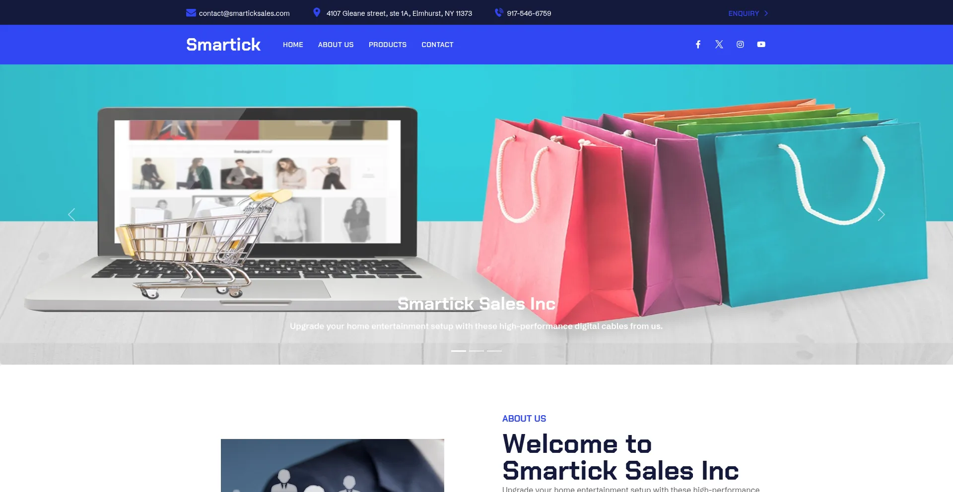 Website screenshot of Smarticksales.com