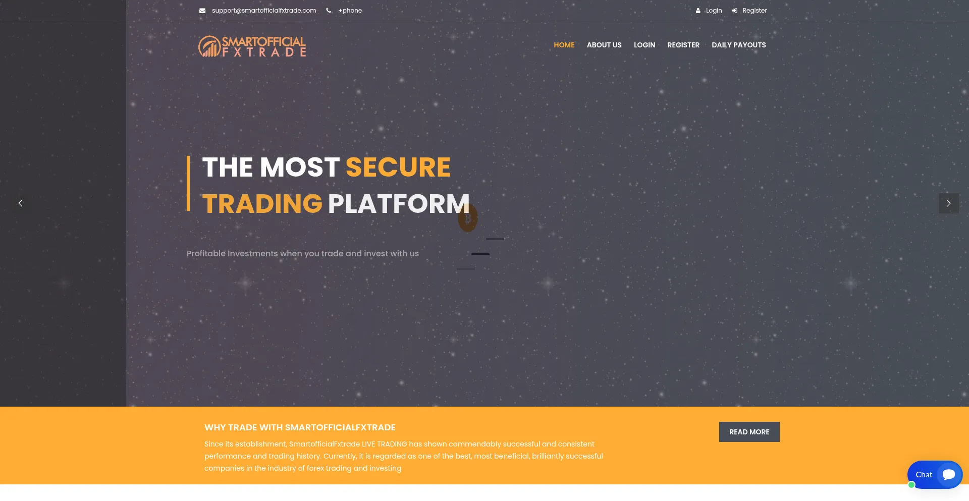 Website screenshot of Smartofficialfxtrade.com