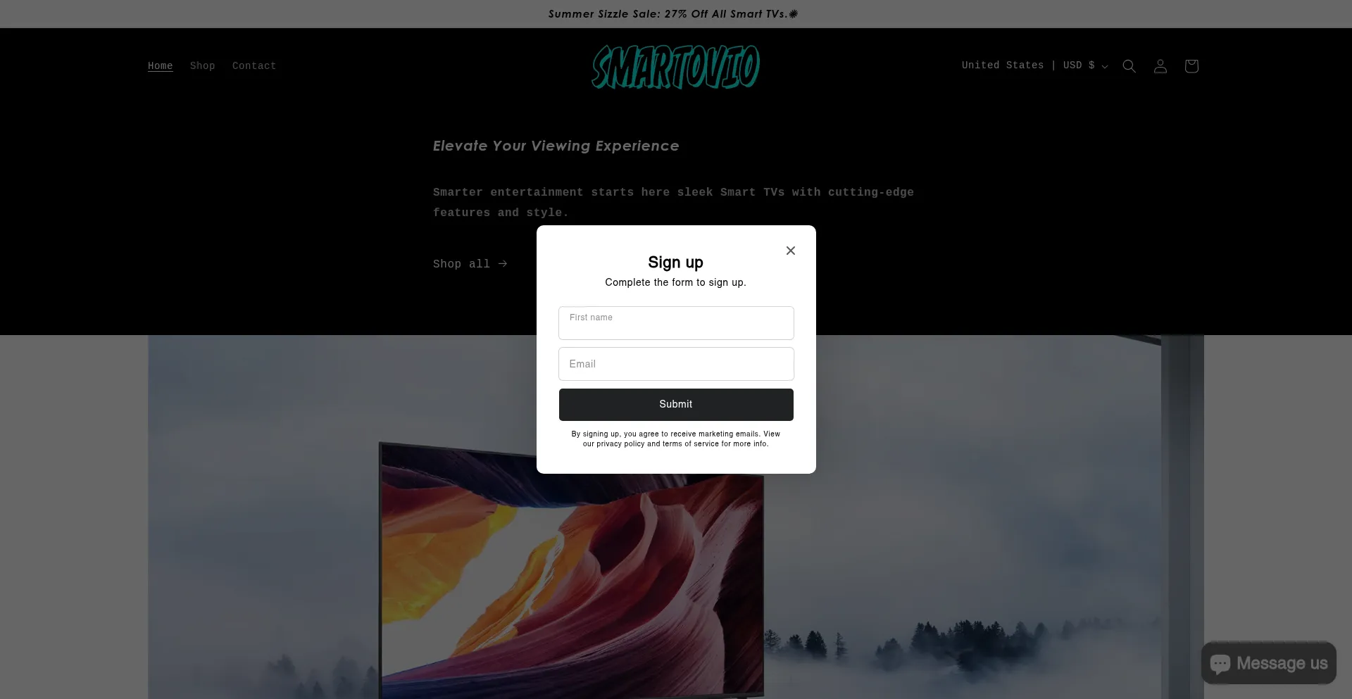 Website screenshot of Smartovio.store