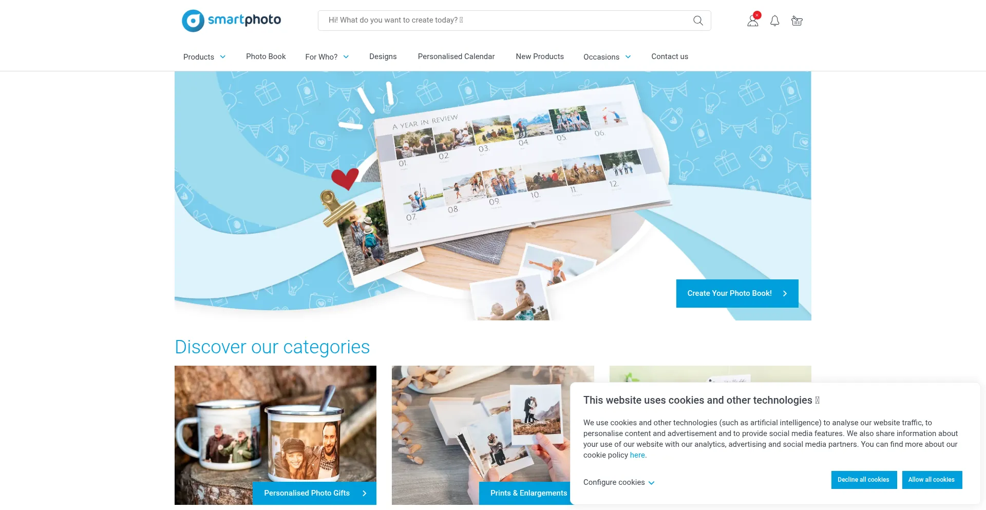 Website screenshot of Smartphoto.co.uk