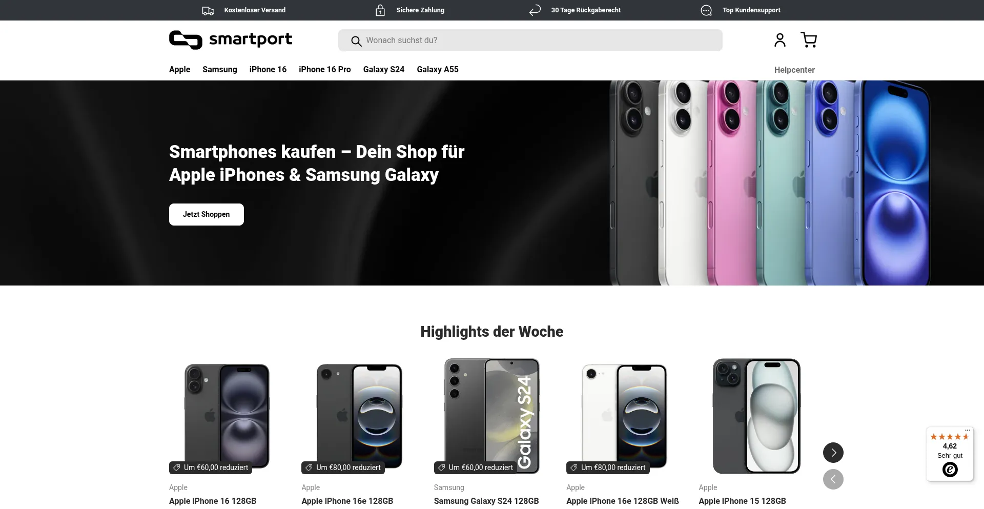 Website screenshot of Smartport.de