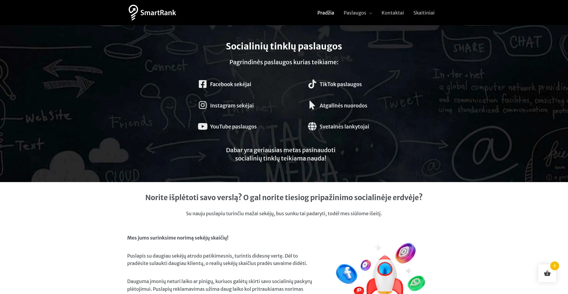 Website screenshot of Smartrank.lt