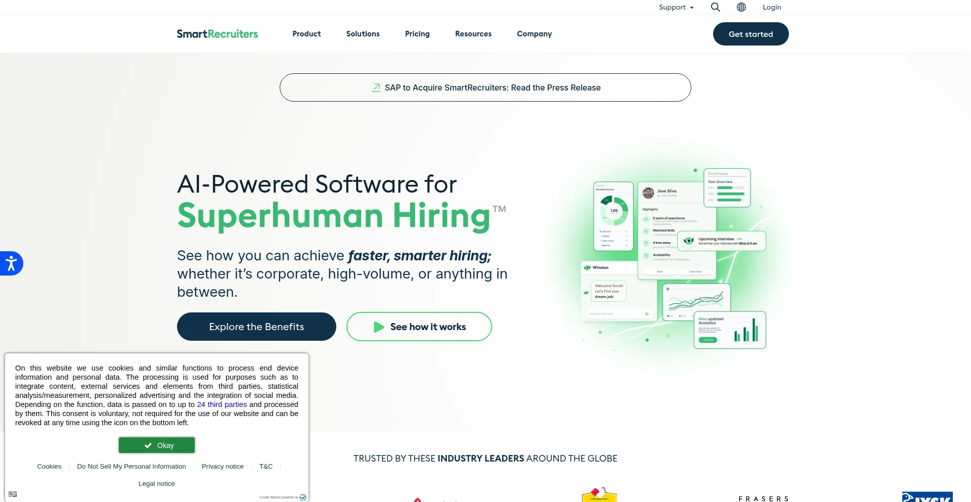 Website screenshot of Smartrecruiters.com