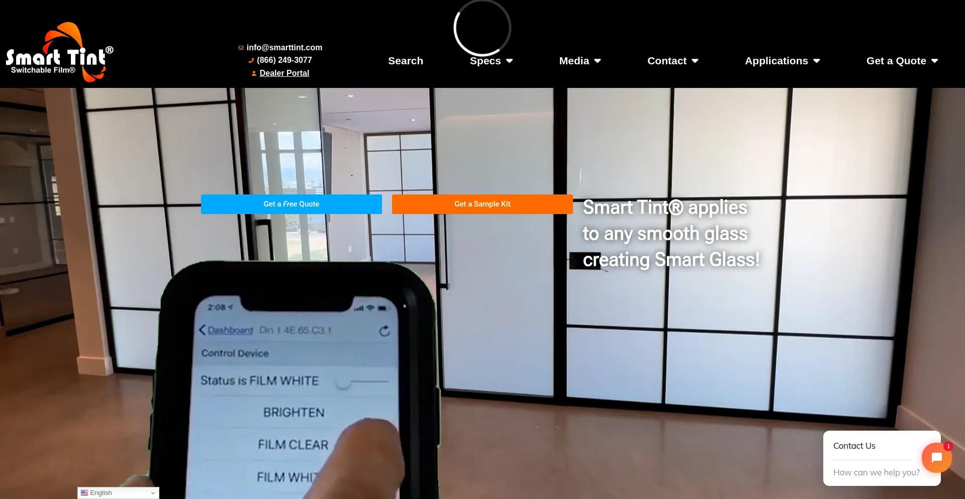 Website screenshot of Smarttint.com