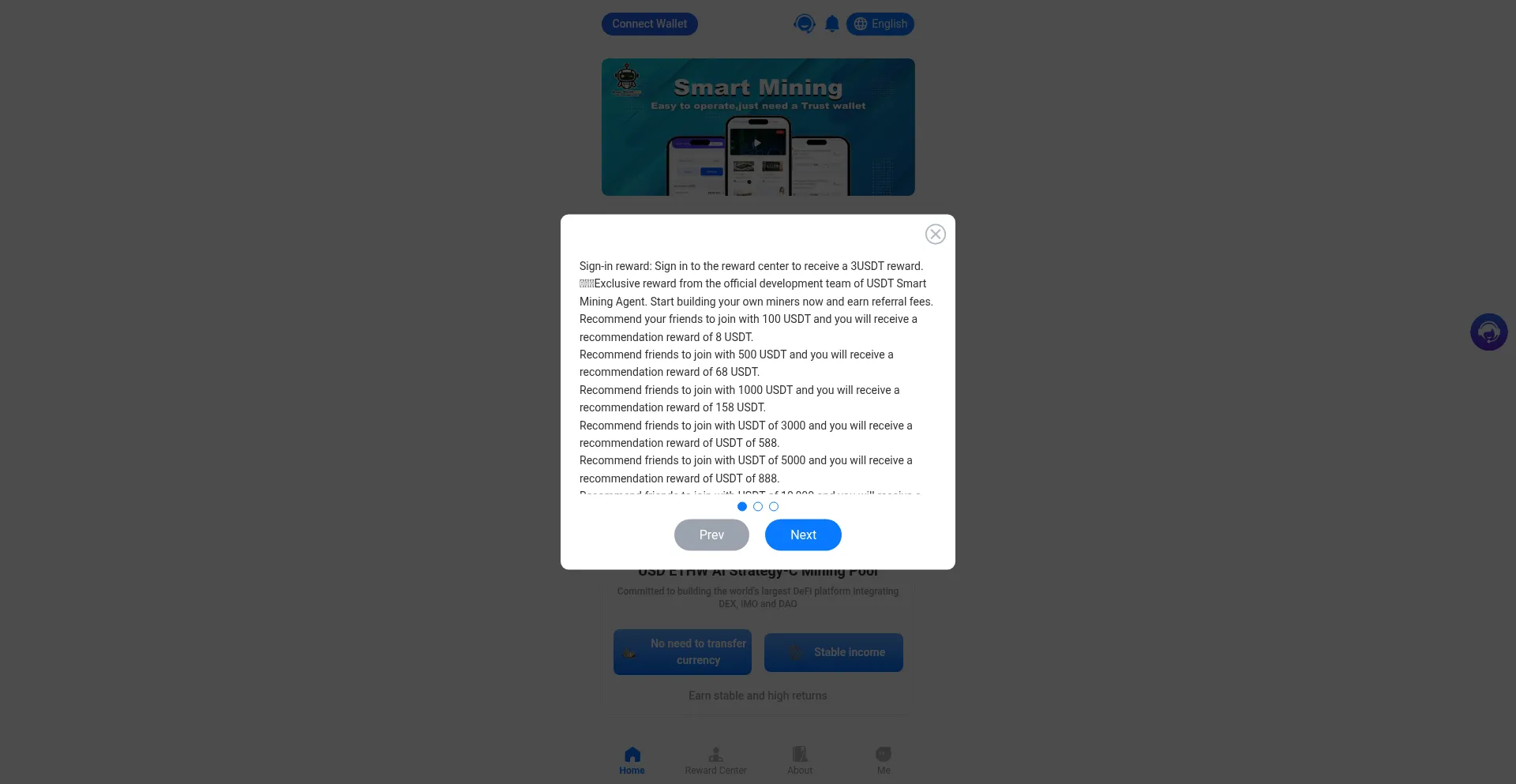 Website screenshot of Smartwealthbot.com