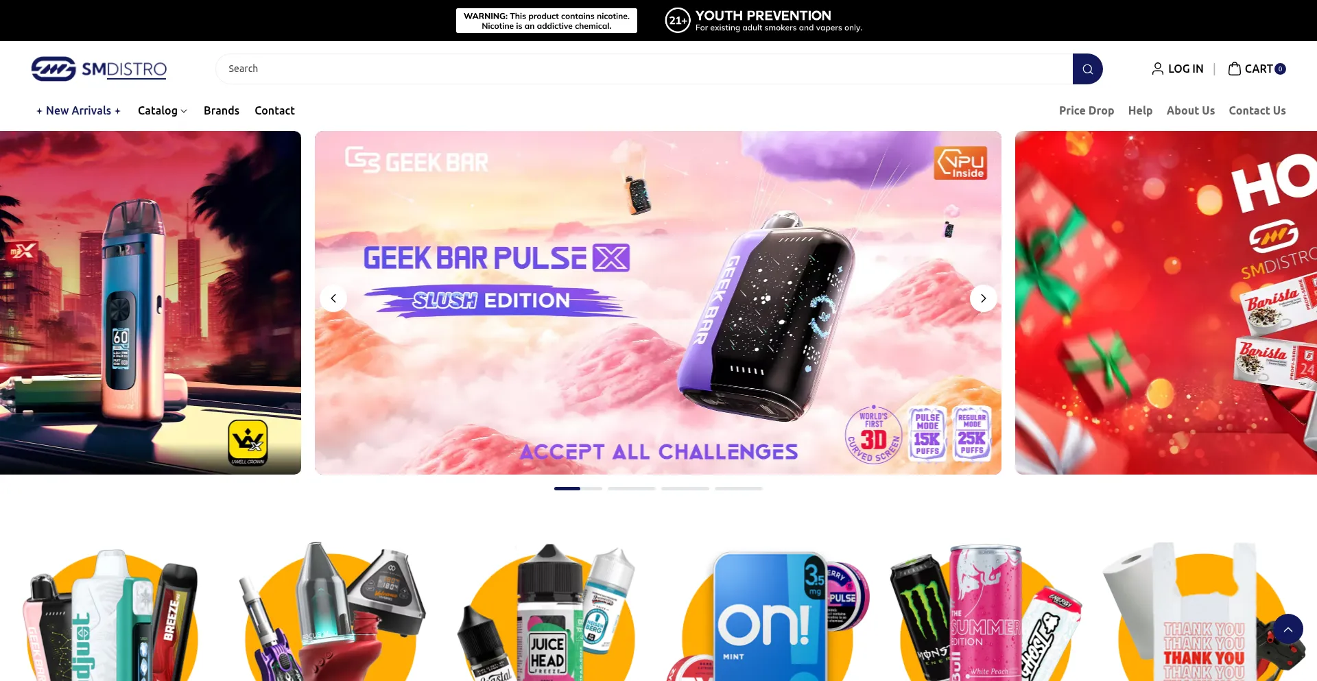 Website screenshot of Smdistro.com