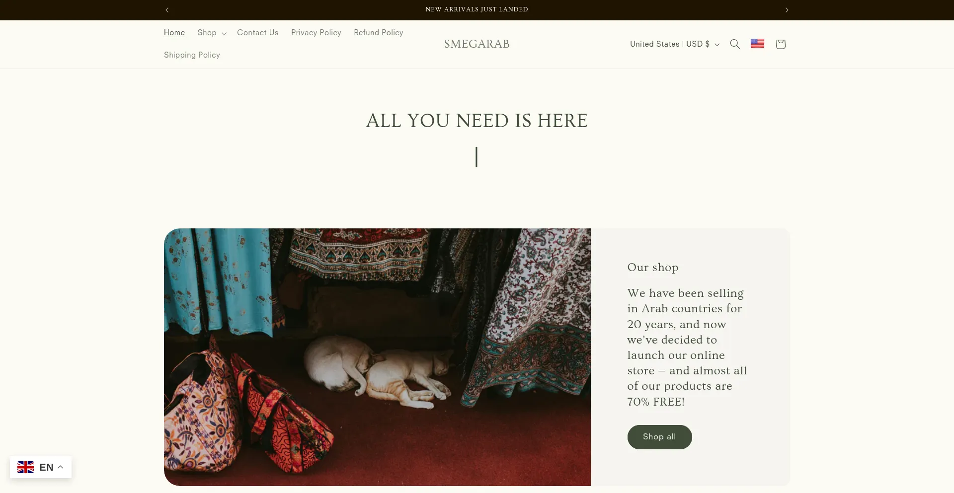 Website screenshot of Smegarab.com