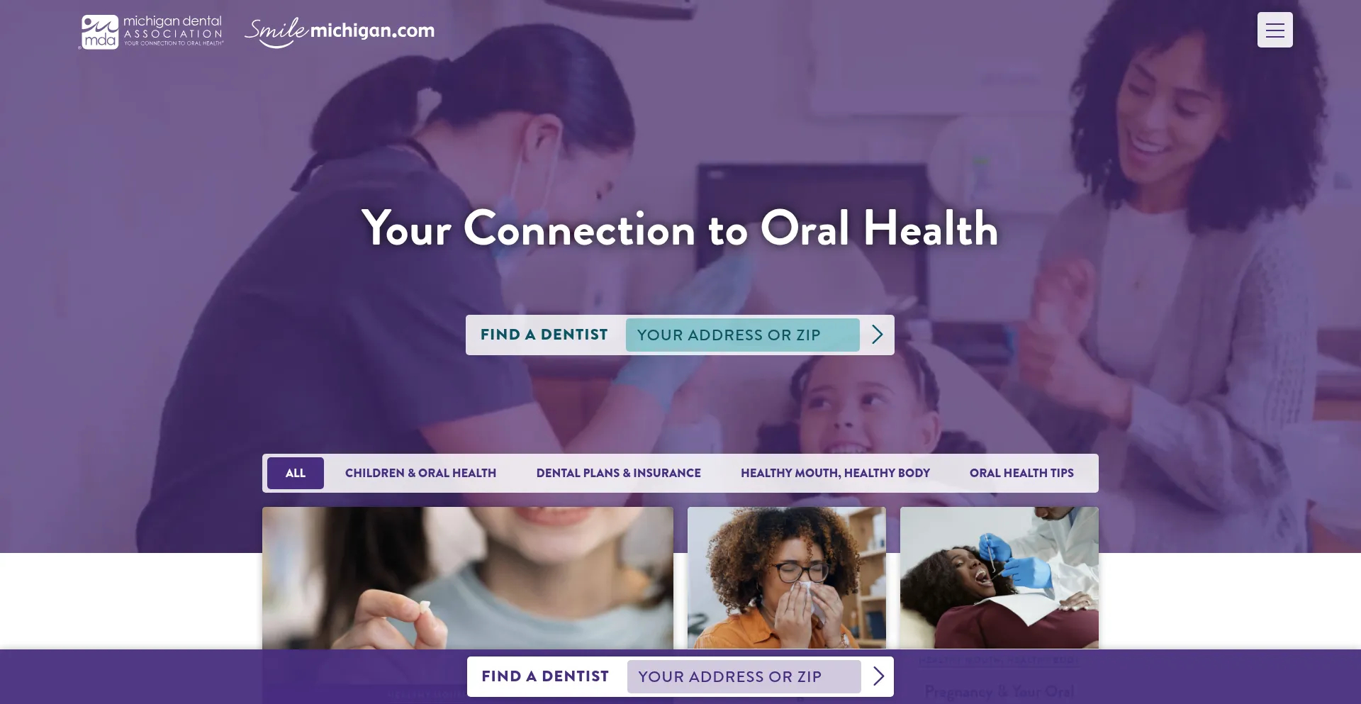 Website screenshot of Smilemichigan.com