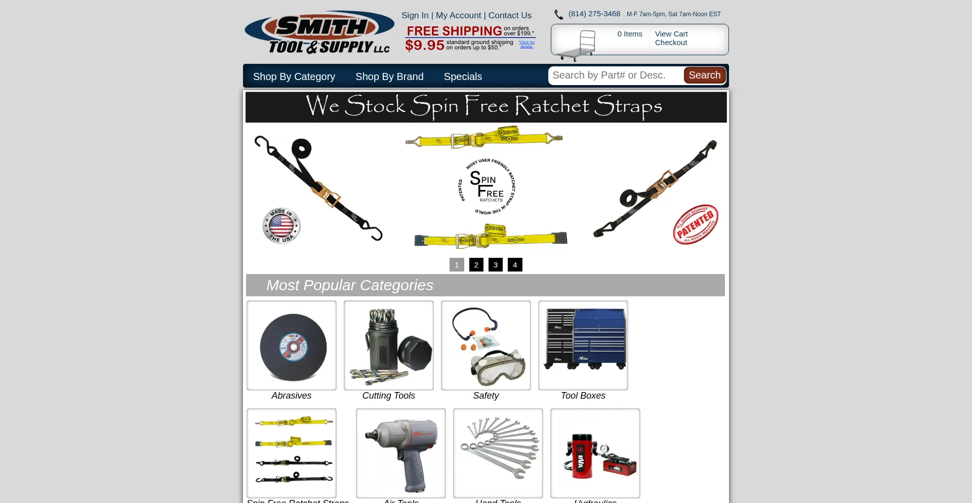 Website screenshot of Smithtoolsupply.com