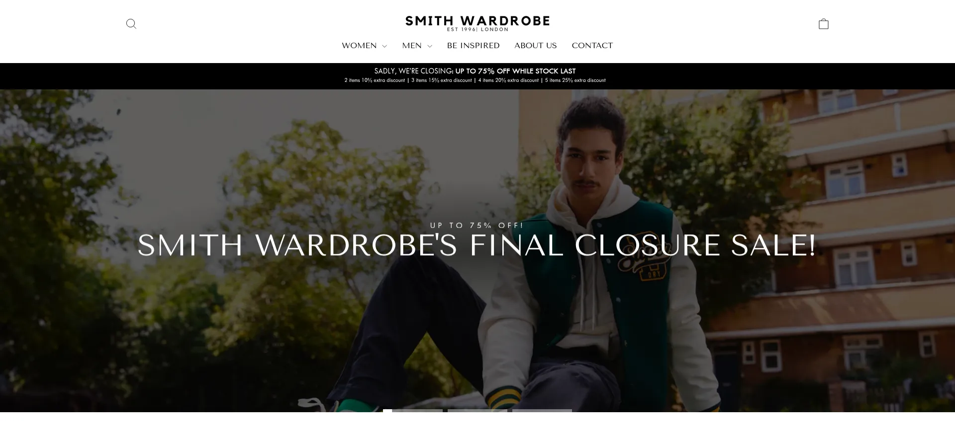 Website screenshot of Smithwardrobe.uk