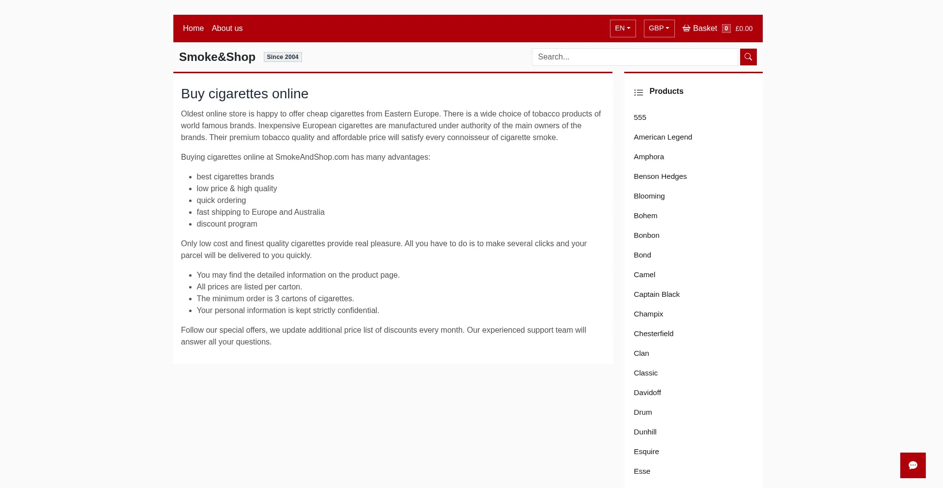 Smokeandshop.com Screenshot