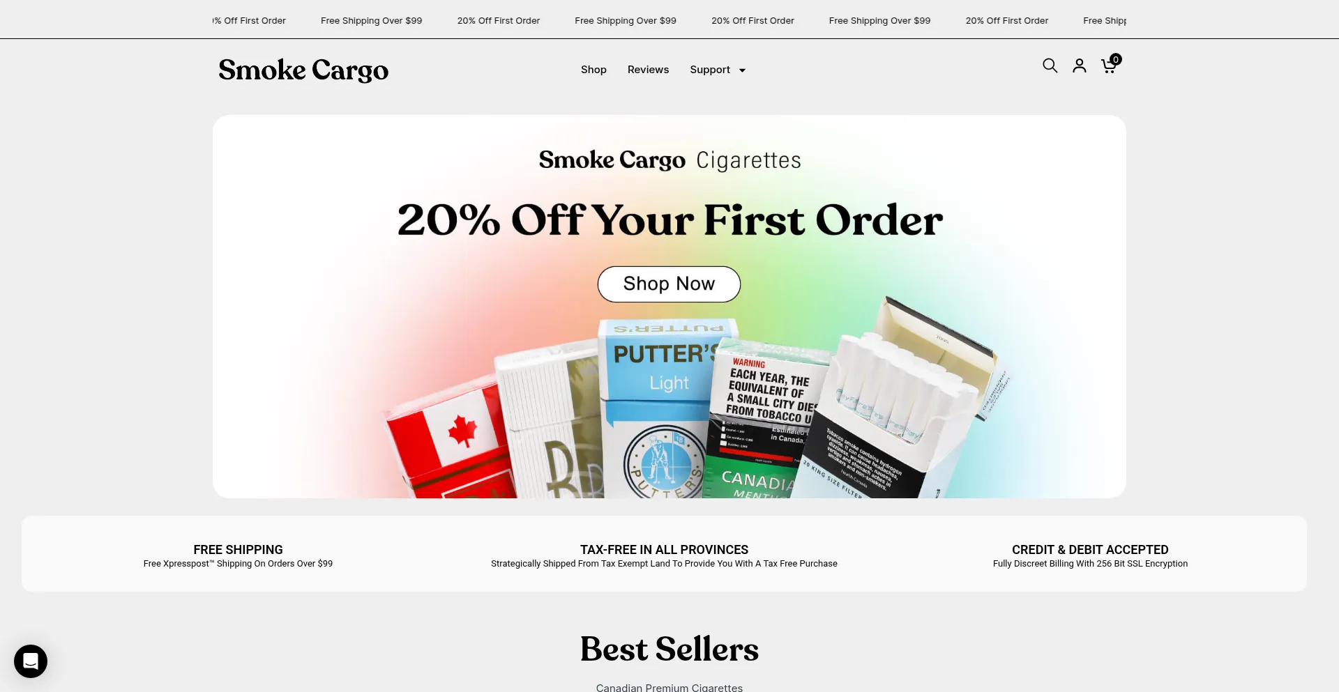 Website screenshot of Smokecargo.se